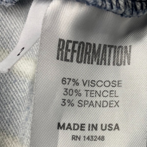 Reformation Marlon Navy and White Striped Cropped Pants Size 2 - Picture 11 of 11